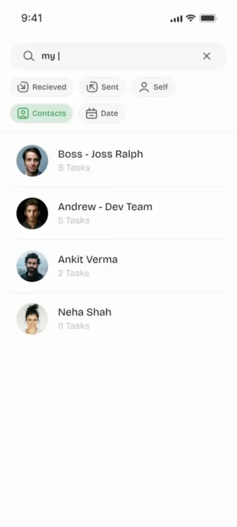 Youliable Task Assignment — secondary app screen