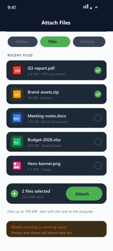 Youliable File & Media Sharing — secondary screen